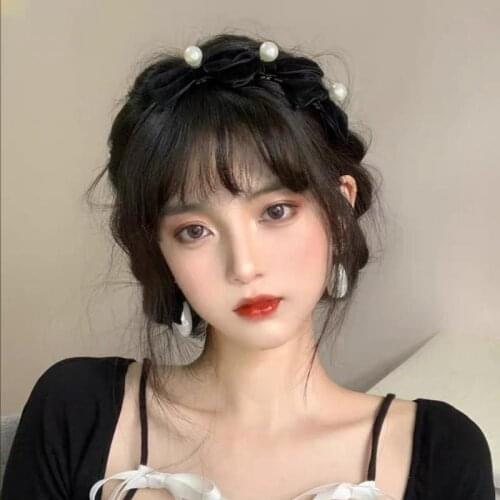 Hepburn Style Retro Velvet Pearl Headband French Simple Temperament Wild Headband Hairpin Sweet Hair Accessories Women