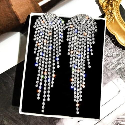 2021 Long Tassel Drop Earrings For Women Gift Korean Jewelry Ol Gold Color Pendientes Boucle D'oreille Ladies Exaggerated
