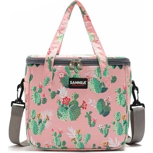 Women Insulated Lunch Box For Shoulder Kids Thermal Food Fresh Breakfast Bag Storage Grils Cooler Tote Picnic Bags Large 7L Case