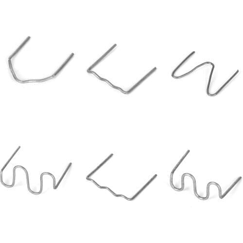 100pcs 6 Types Of 0.6mm/0.8mm Welding Rods Hot Staple Repair Machine Plastic For Car Auto Bumper Repair Pre-Cut Wave Staples