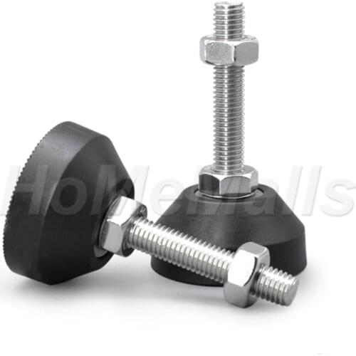 2/4 Pieces of Stainless Steel Foot Cup, Adjustable Foot Support Foot, Anti-skid and Shock-proof ThreadFeet M10/ M12/M16/M20