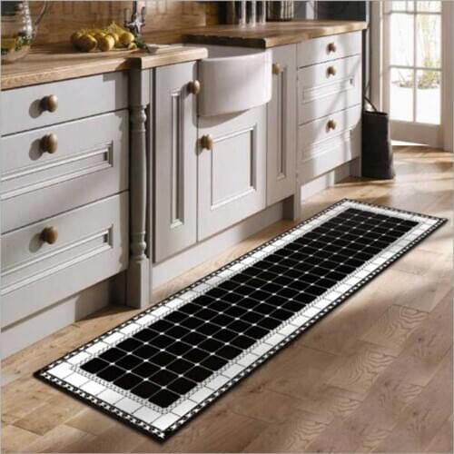 2 Set Natural Rubber Non-slip Kitchen Mats Absorbent Mats Oil-proof Foot Mats Personality Pattern Bathroom Mats Bedroom Mats