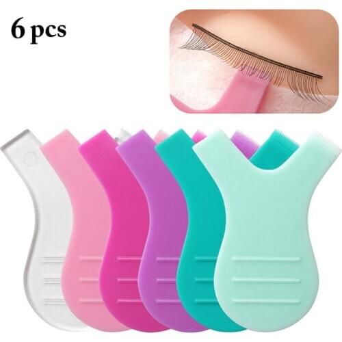 6PCS Y Shape Silicone Eyelash Brush Mini Silicone Eyelash Lift Brush Eyelash Cleanup Tool False Eyelashes DIY Tool for Women