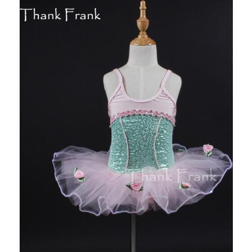 Thank Frank Sequin Camisole Ballet Tutu Dress Girls Adult Rosette Dance Costume C369