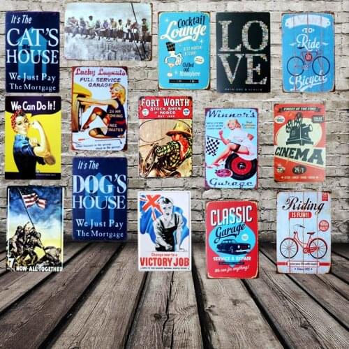 BicycleTin Sign Metal Plate Iron Painting Kids Room Wall Bar Garage Coffee Home Art Decor 30X20CM A-5039