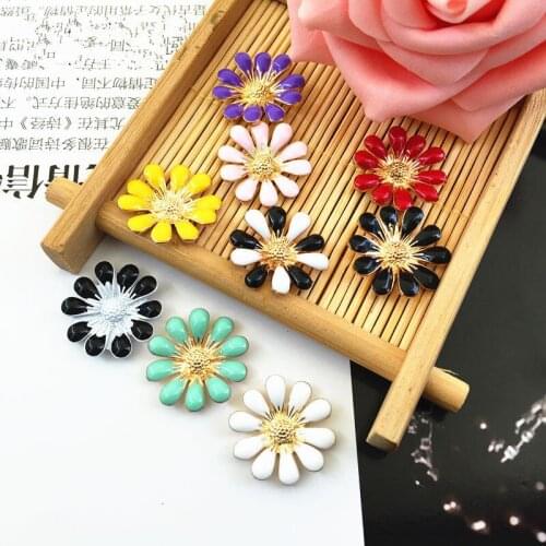 BT329 20mm)5pcs mix 8colors Vintage Alloy Rhinestone Buttons Flatback flower Headband Bowknot Accessory Craft