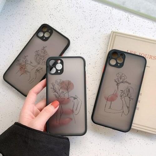 Funny Abstract Women Body Line Phone Case For iPhone 12 11 Pro Max SE 2020 6s 7 8 Plus XR XS Max X Black Hard Shockproof Cover
