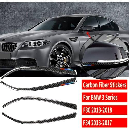For BMW M2 M4 3/4 Series F30 F34 F32 2pcs Carbon Fiber Sticker Rearview Mirror Anti-Collision Strip Sport Kit M Series Sticker