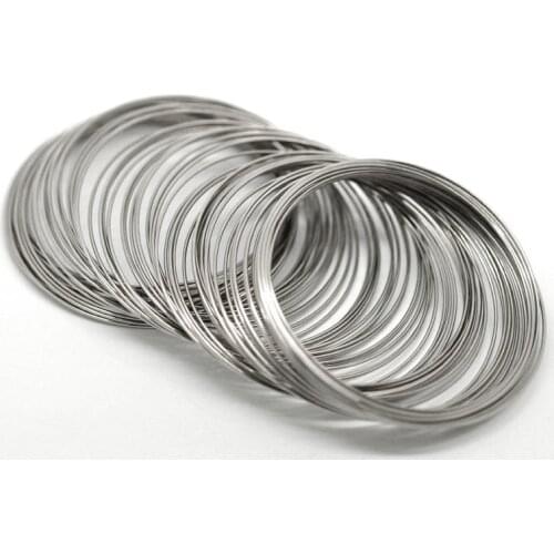 DoreenBeads Steel Wire Memory Beading Bracelets Components Round silver color 6cm-6.5cm Dia, 25 Loops Hot new