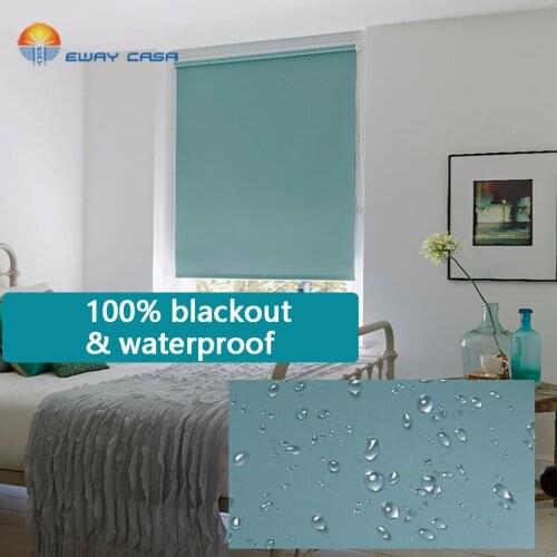 EWAY CASA Waterproof Blackout Roller Blinds UV Blocking 100% Fabric Bedroom Bathroom Blinds for Kitchen No.RB_230