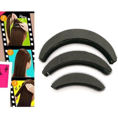 Shellhard 3pcs Girls Hair Padding DIY Hair Bump Up Sponge Princess Head Foam Pad Insert Wedding For Styling Tools