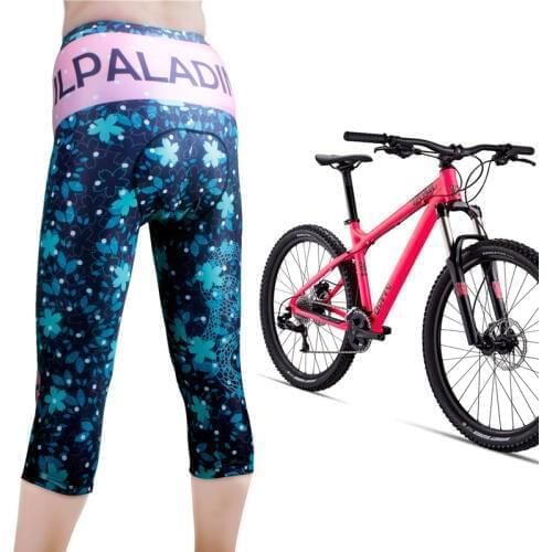 ILPALADINO Summer Cycling Pants Women 3D Padded Outdoor Sports Running Shorts Bike Bicycle Cropped Trousers 3/4 Capri Pants