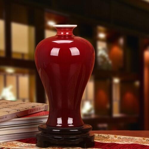 Jingdezhen ceramics color glaze vase of modern Chinese Home Furnishing Lang plum bottle craft ornaments factory wholesale