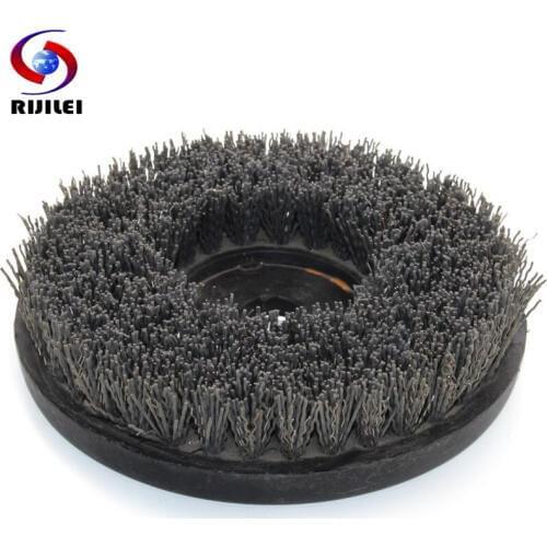 RIJIIEI 8 Inch Round Antique Abrasive Brush Compound Brush Stone Polishing Brush for Granite Finishing Cleaning YG11