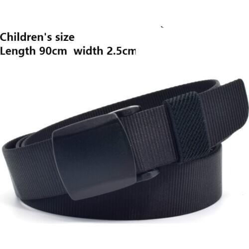 Fashion Solid 2.5cm Kids Canvas Belts Luxury Design Children Boys and Girls Outdoor Training Jeans Belt Waistband 90cm Kids Belt