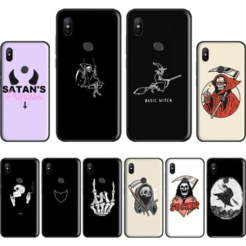 Gothic Witch Satan Black TPU Soft Phone Case For Xiaomi Redmi Note 4 4x 5 6 7 8 pro S2 PLUS 6A PRO