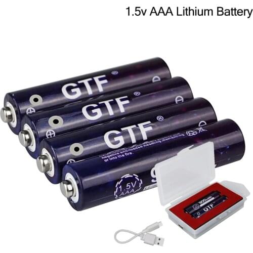 New 1.5V AAA Li-ion Battery 900mWh 3A 1.5V AAA Rechargeable Battery for Flashlight Toys Remote Control Radio with Charging Box