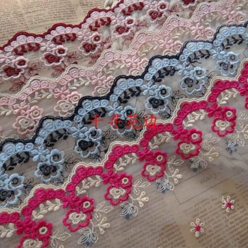 Wholesale Price! New style 11cm width 2yard/ Pack 4Colors Available lace trimming embroidered lace trims Z901