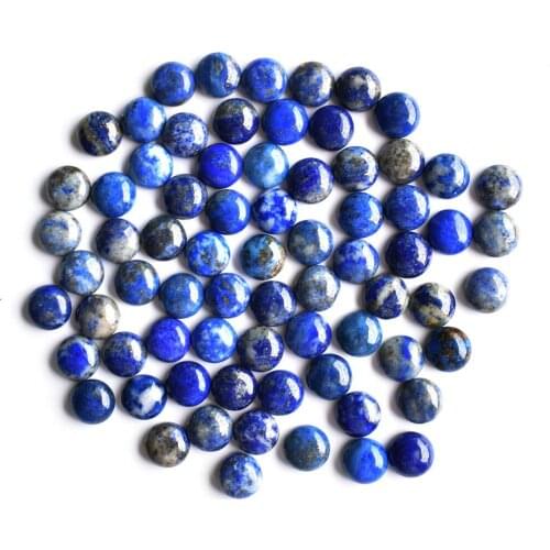 Wholesale 50pcs/lot 8mm fashion good quality natural Lapis Lazuli round cab cabochon beads for jewelry Accessories free