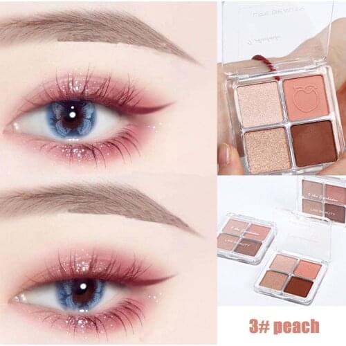 4 Colors Sequins Matte Eyeshadow Palette Shimmer Eye Shadow Tray Waterproof Long-lasting Makeup Eyeshadow Palette Cosmetics
