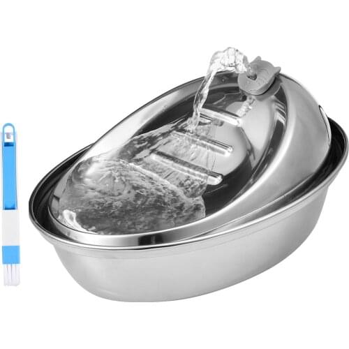 Dog Water Fountain Stainless Steel Cat Water Dispenser Pet Drinking Fountain for Dogs, Cats, Birds and Small Animals #W0