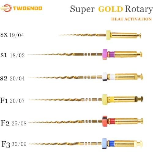 Dental Instrument Super Endo Files GOLD Files Engine Use Rotary Files Golden Endondontic Root Canal NITI Dentist Tool