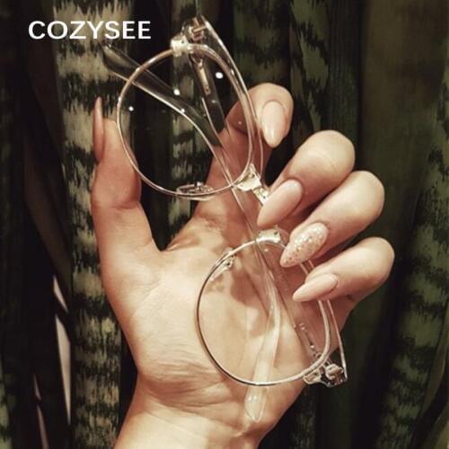 Trend Half Metal Women Glasses Frame Men Eyeglasses Frame Vintage Square Clear Glasses Optical Spectacle Frame spectacles