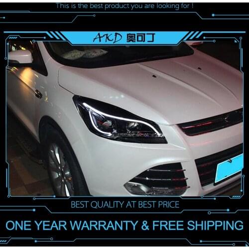 AKD tuning cars Headlight For Ford Escape KUGA 2013 Headlights LED DRL Running lights Bi-Xenon Beam Fog lights angel eyes Auto