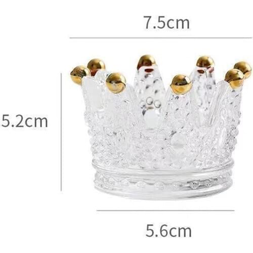 Crown Shaped Tea Light Candle Holders Modern Clear Glass Design