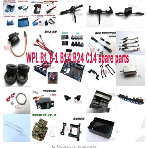 WPL B1 B-1 B14 B24 C14 RC Military Truck 4WD RC Crawler Car Original accessories motor ESC servo pull rod axle tire light set1
