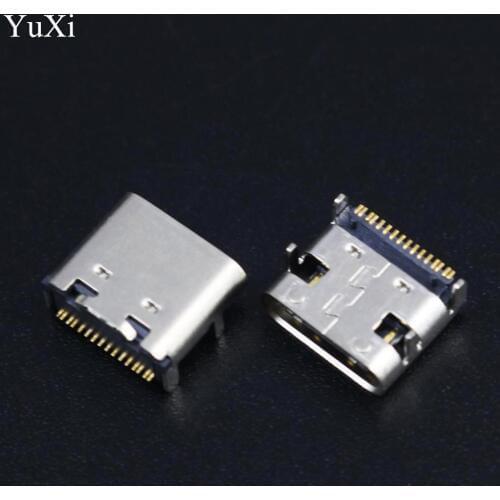 YuXi 2PCS/LOT USB connector Type C 3.1 Female connector 16Pin SMD SMT Type with 4 Fixed feet DIP Tape Reel
