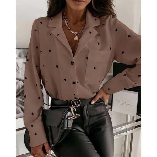 New Women Simply Candy Color Single Breasted Polka Dot Shirts Office Lady Blouses Long Sleeve Blouse Roupas Chic Chemise Tops