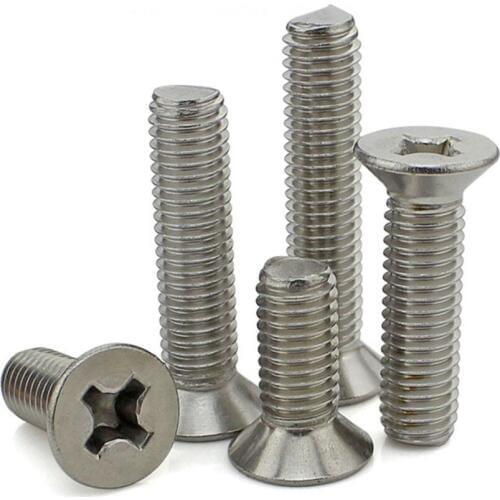 10PCS M5 Stainless Steel Flat Head Cross Screw Recessed Phillips Bolt Bolts M5*6/8/10/12/14/16/18/20/25/30/40/50mm