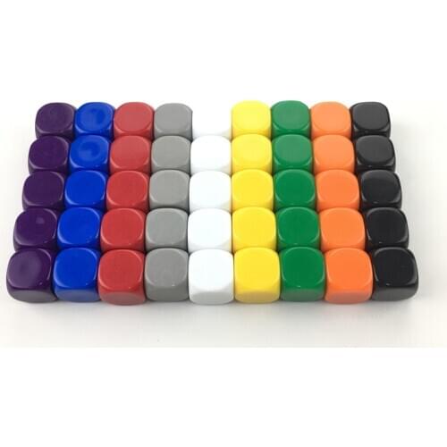 100Pcs/Lot 22mm Blank Dice DIY Wholesale 9 Colour Dice Set Round Corner Acrylic Hexahedron Blank Dice Can Write Color Game