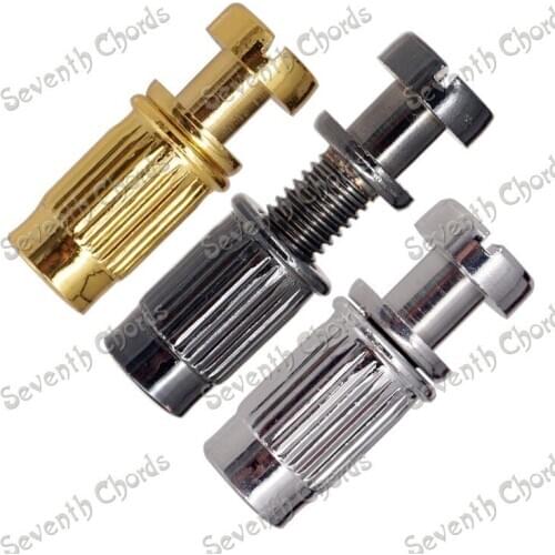 2 Pcs Tune-O-Matic Bridge Tailpiece Studs & Anchors for LP Electric Guitar - elevating Adjustment screw / Chrome Black Gold