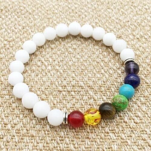 2019 Hot Sale Natural Yellow Tiger Charm Stone Delicacy 7 Chakra Women Men Bracelet Bangle for Couple Party Accesories Gift