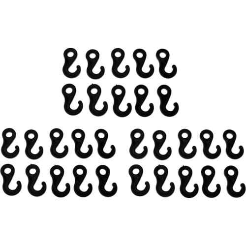 30 Pcs Heavy Duty Plastic Hook For Fasten Camping Tent Bungee Cord End