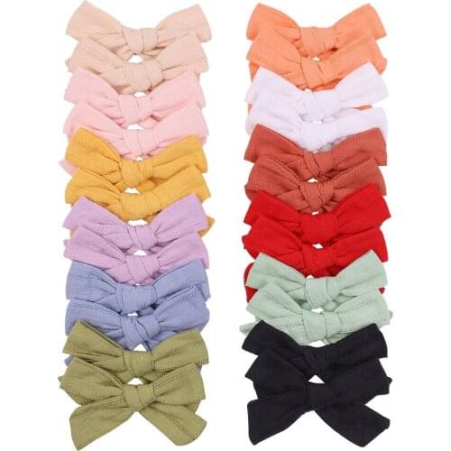 36 PCS, Infant Baby Handtied Fabric Bow Hairpins School Girls Handmade Hair Bow Clips Baby Shower Gift