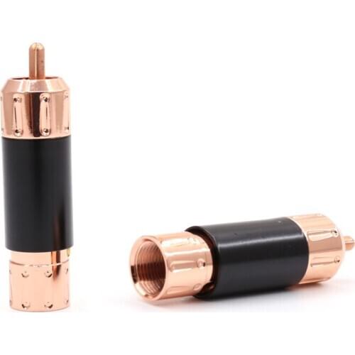 4pcs hi-end Red Copper Plated Solder plug,RCA Connector Plug ,Phono HIFI for interconnect cable