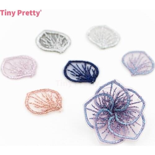 40PCS Embroidery Flower Petals Mini Floral Petal Accessory for DIY Jewelry Making, Handmade Flowers, Earrings, Tassels