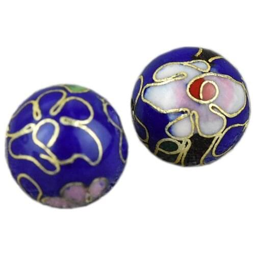 5pcs DIY Cloisonne Enamel Polished 6mm Round Loose Beads Copper Accessories Chinese Jewelry Making Earrings Necklace Bracelets