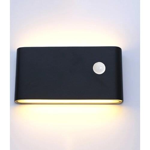 Nordic LED Waterproof Outdoor Long Strip Wall Lamp IP65 Aluminum PIR Motion Sensor Light Garden Porch Sconce AC110V/220V 3000K