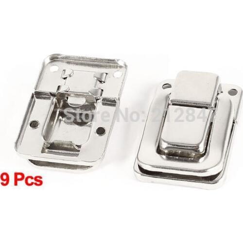 9pcs Drawer Closet Toolbox Hardware Silver Tone Toggle Latch Catch Hasp