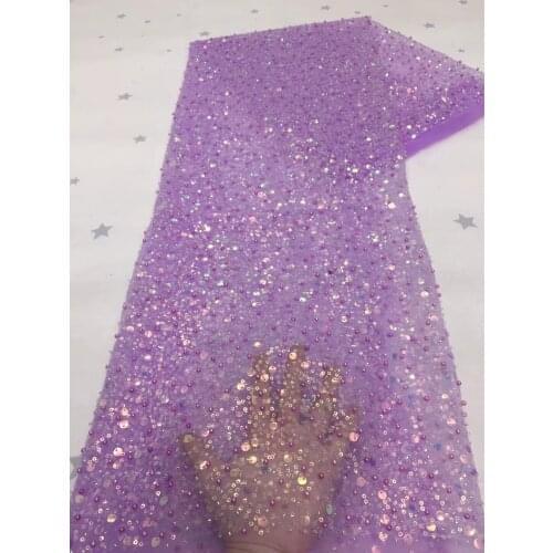 African sequined lace fabric 2020 high quality lace fabric French Nigerian tulle lace fabric wedding dress FJ34301