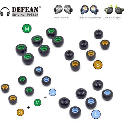 Memory Foam Ear Tips for Ture Wireless Earbuds- Jabra Elite 75t, Elite 65t, Active 65t, Evolve 65t earphone TWS-Pro