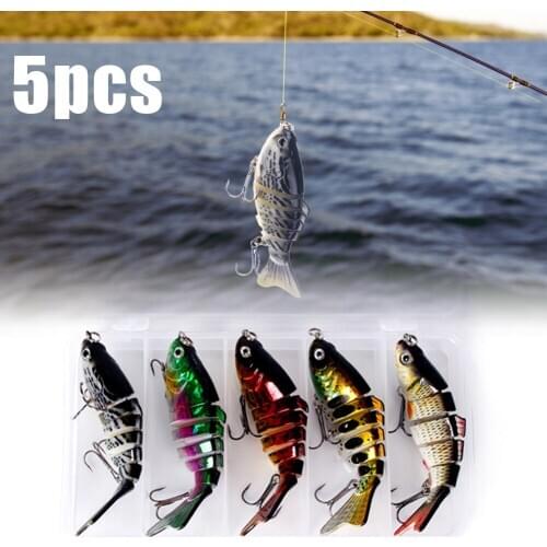 5pcs 10CM Bionic Swimming Lure Suitable For All Kinds Of Jointed Bait Multi Fish Plastic Bait With Super Sharp Hook Equipment