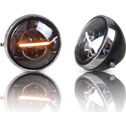 20cm 7.8 Inch Retro Motorcycle Modified Large LED Highlight Daytime Headlight High and Low Beam Headlamp