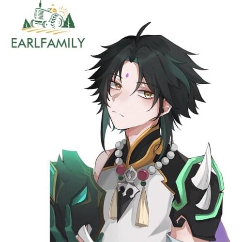 EARLFAMILY 13cm x 10.8cm for Xiao Genshin Impact Funny Car Stickers Vinyl Decals Surfboard Motorcycle Waterproof Car Accessoires