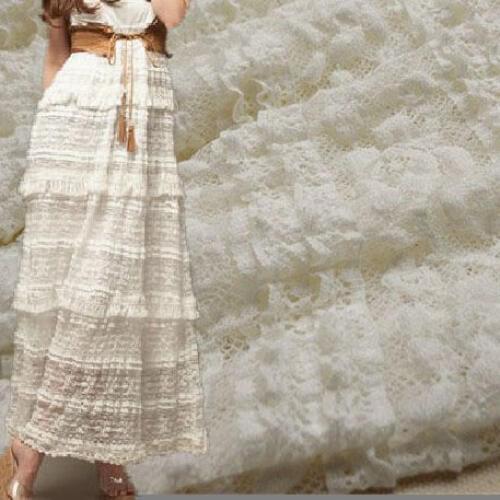 Elastic lace fabric,wave motif, drop feel lace fabric,XERY M217