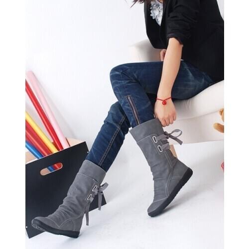 Europe and the United States foreign trade explosion models large size womens shoes belt buckle in the tube boots after the str